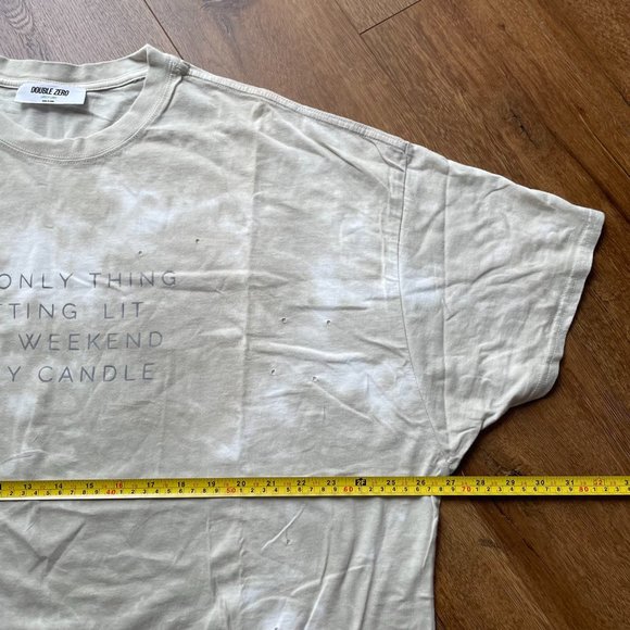 Double Zero Womens Size Large Cotton Oversized Top Shirt Distressed Beige - Picture 5 of 9